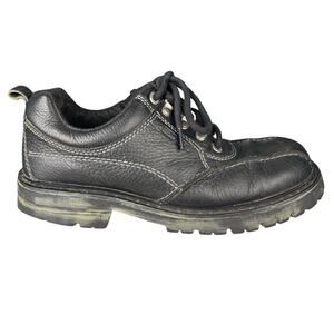 Vintage Buckle Men’s Next Step Chunky Lug Sole Black Leather Oxfords Size US 10